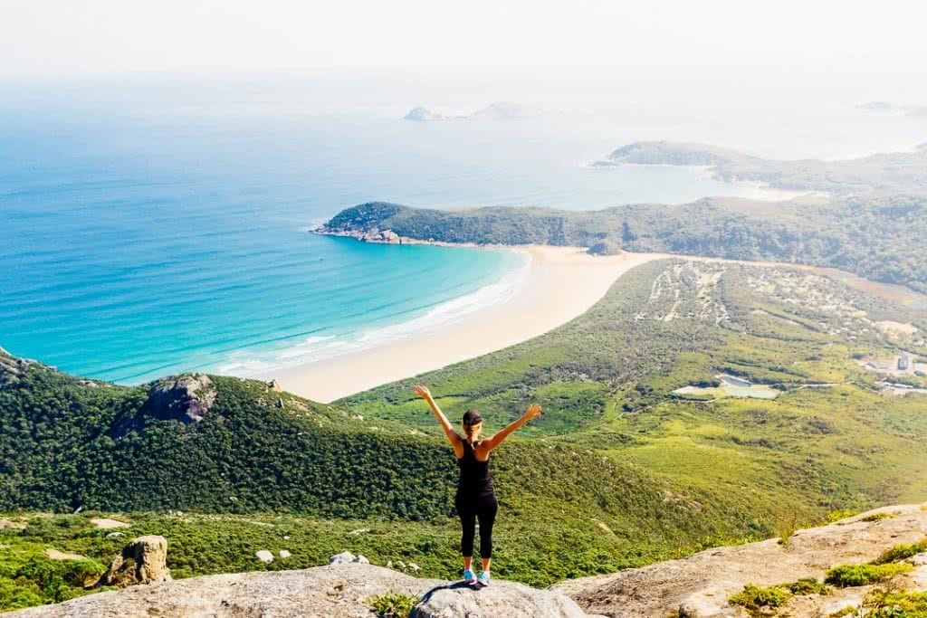 Tidal River Campground // Wilsons Promontory (VIC) Jack Brookes, beach, view, dunes, lookout, headland, woman, awe