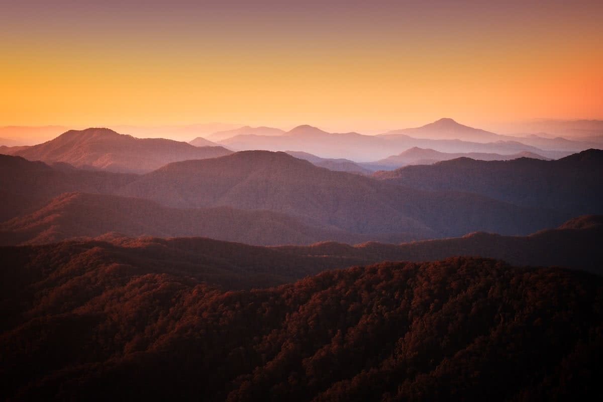 Liam Hardy New England National Park sunrise sunset nsw mountains silhouette