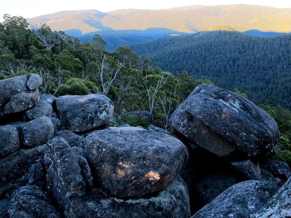 Square Rock // Namadgi National Park (ACT), Shea-Cara Hammond, boulders, peak, view, light, hillside, bush