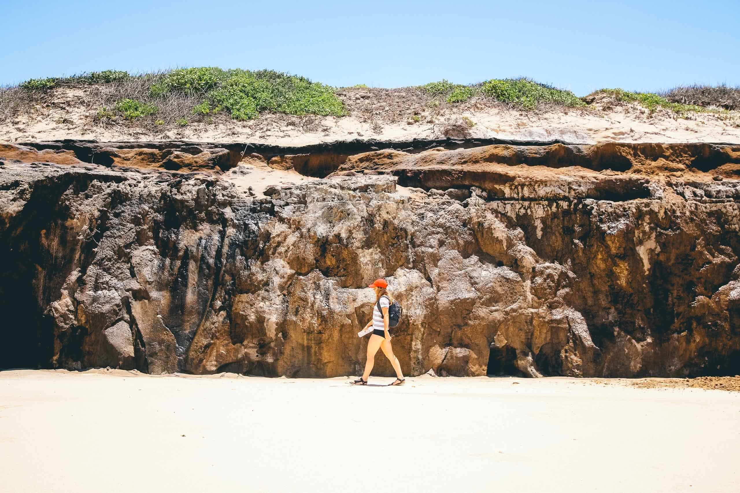 Coastal Hiking in Yuraygir National Park (Northern NSW) Scout Hinchliffe beach cave