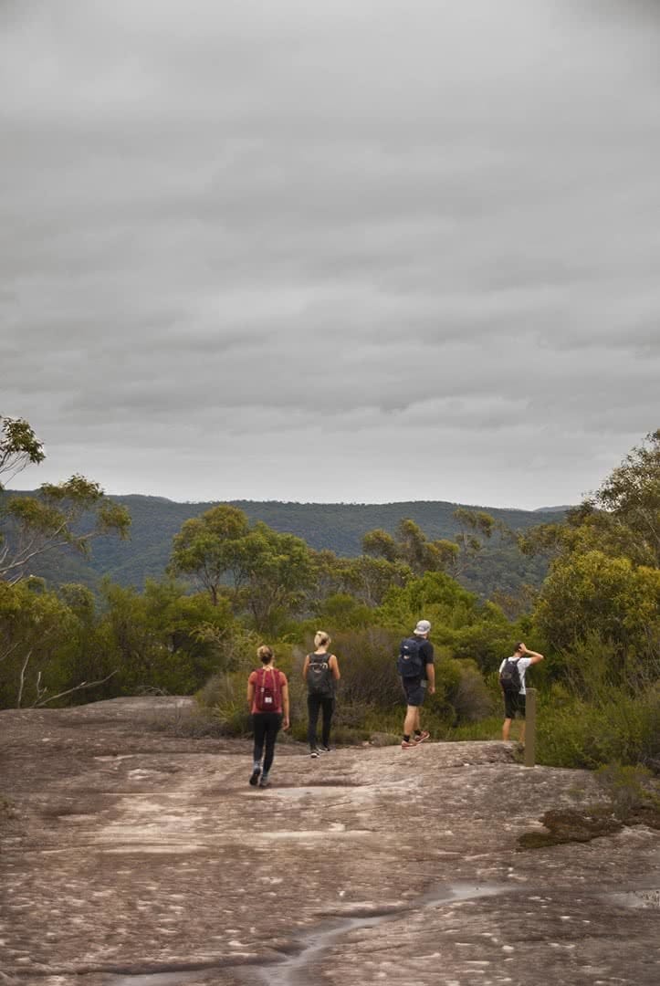 Jamie crossing Kariong Brook Falls Wondabyne Station public transport Matt 'n' Kat Pearce