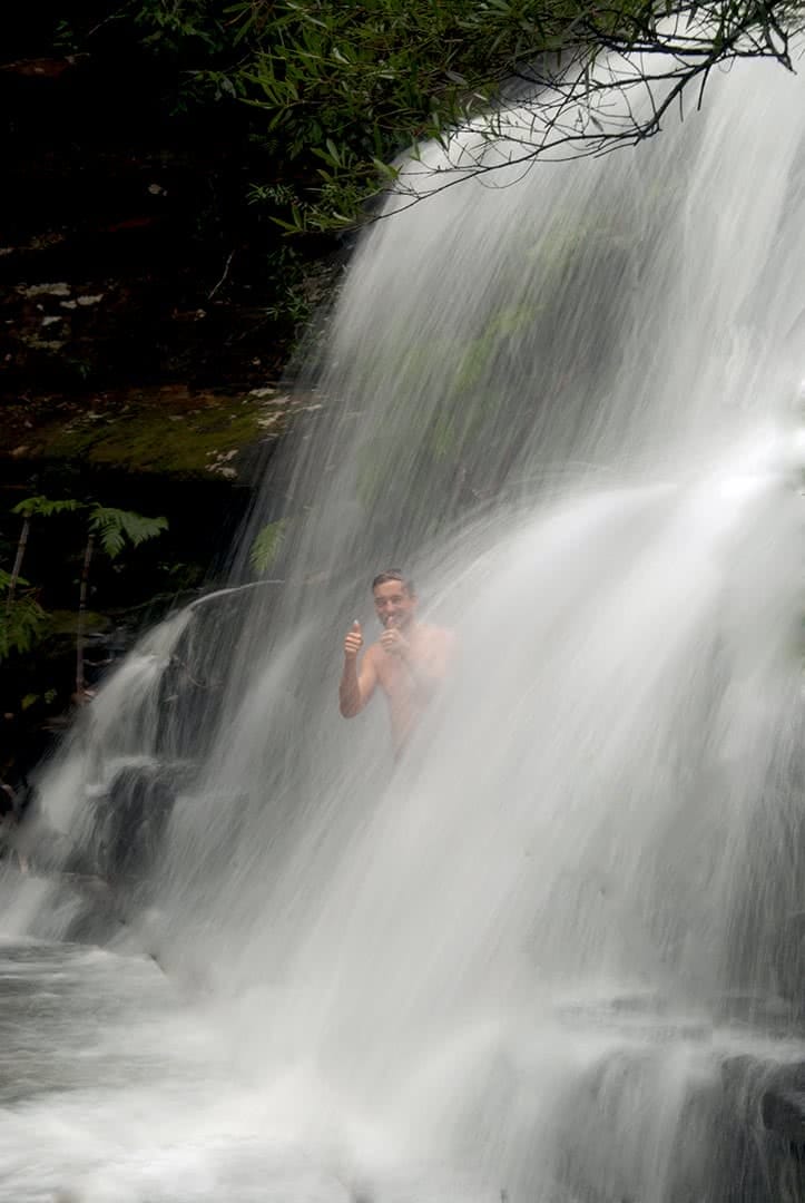 Kariong Brook Falls Wondabyne Station public transport Matt 'n' Kat Pearce waterfall wild swimming