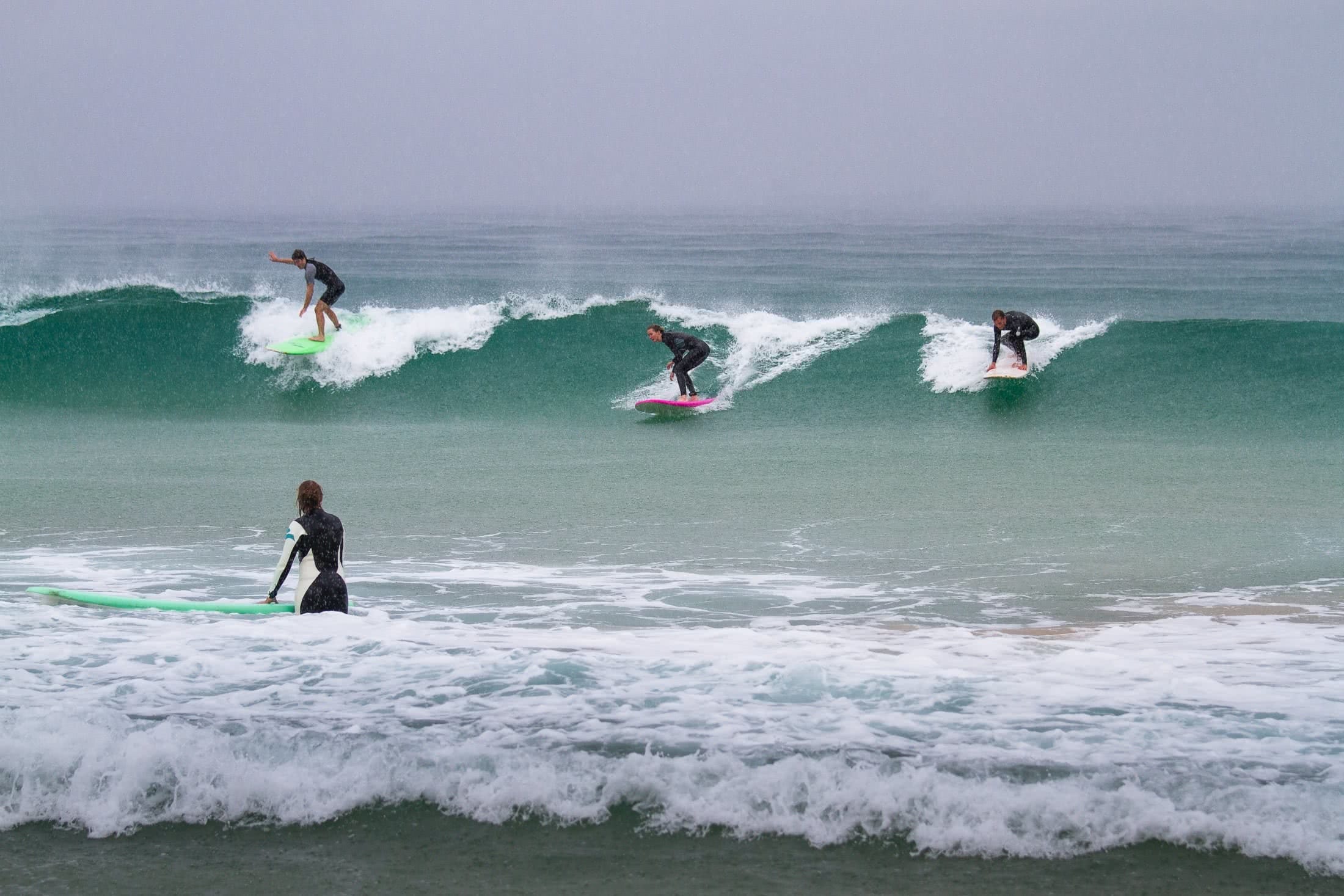 Liam Hardy Wilderness Surf Escape friends laughing party wave surfing