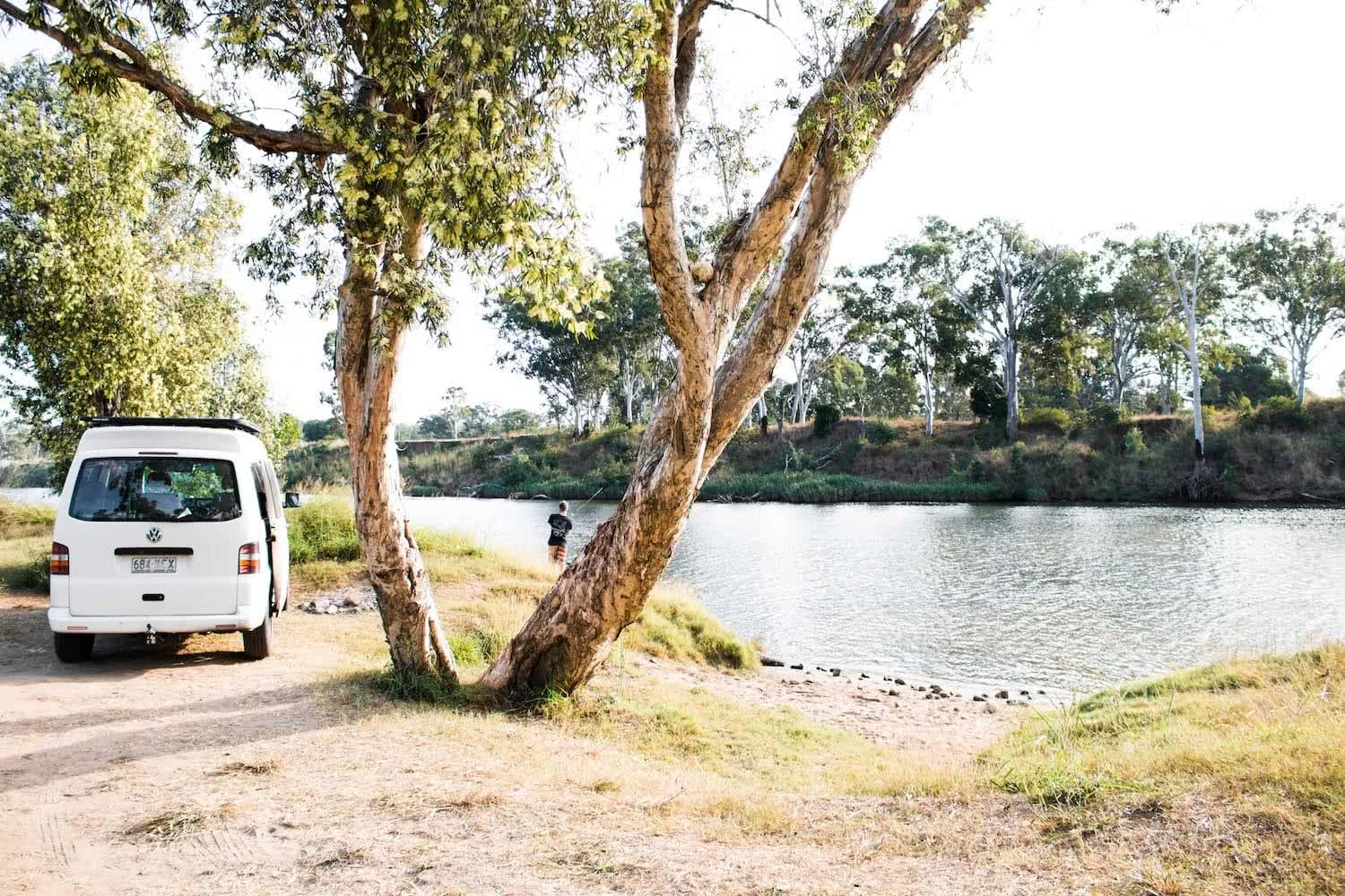 Scout Hinchliffe Gladstone Calliope River camping van