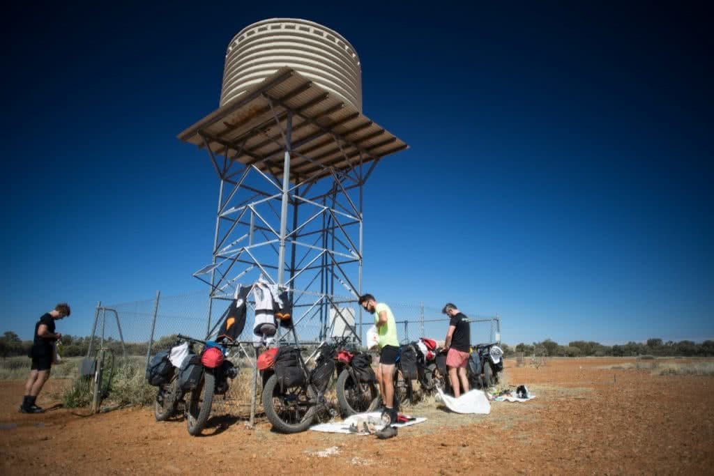 Benny Littlejohn, Simpson Desert Crossing, Adventure Co, fatbikes, mountain bike, cycling, water tank