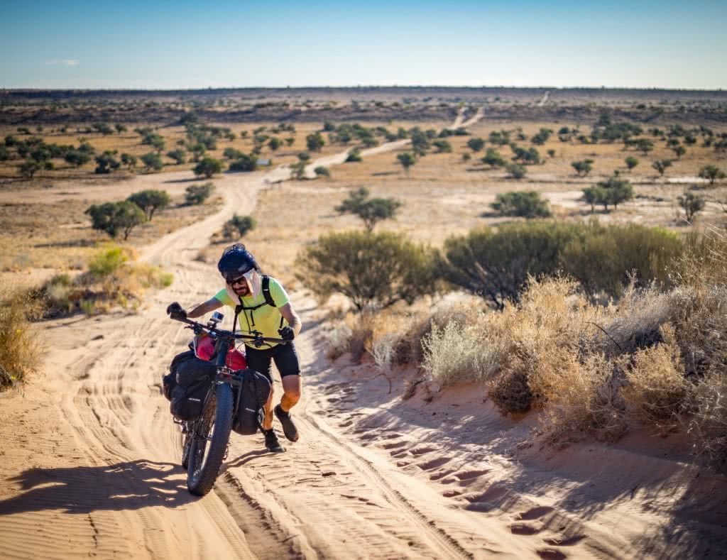 Benny Littlejohn, Simpson Desert Crossing, Adventure Co, fatbikes, mountain bike, cycling, dune