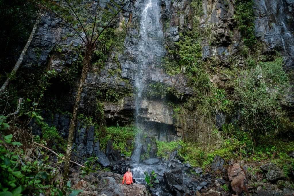Lisa Owen_Best Intermediate Hikes Brisbane_WarrieWaterfall_girl, woman, waterfall