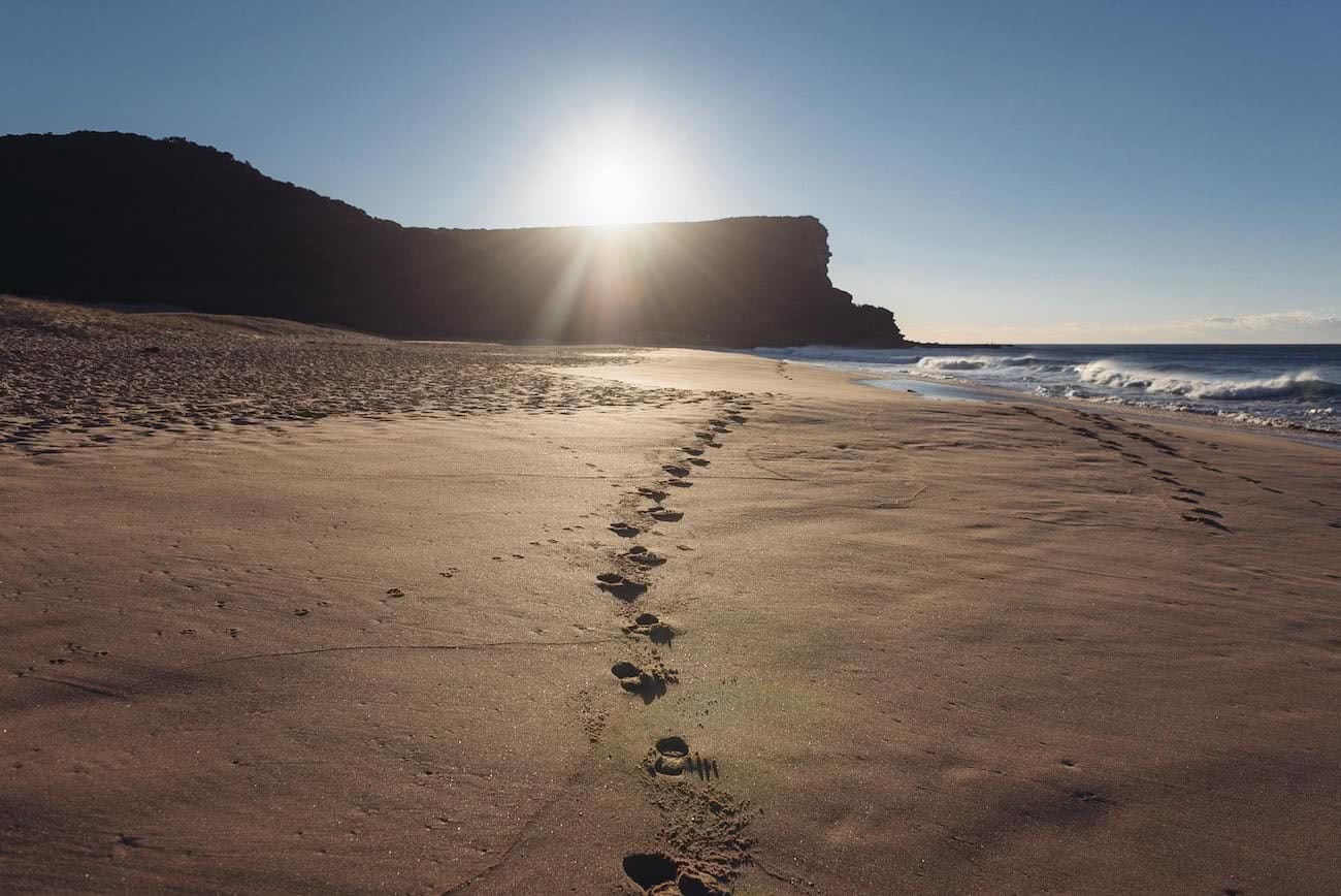 adrian mascenon, the coast track, royal national park, nsw, beach, sand, hiking