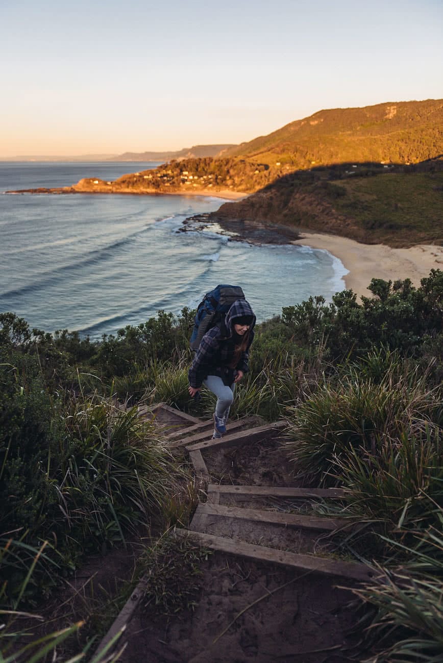 adrian mascenon, the coast track, royal national park, nsw, stairs, sunrise, bundeena to otford