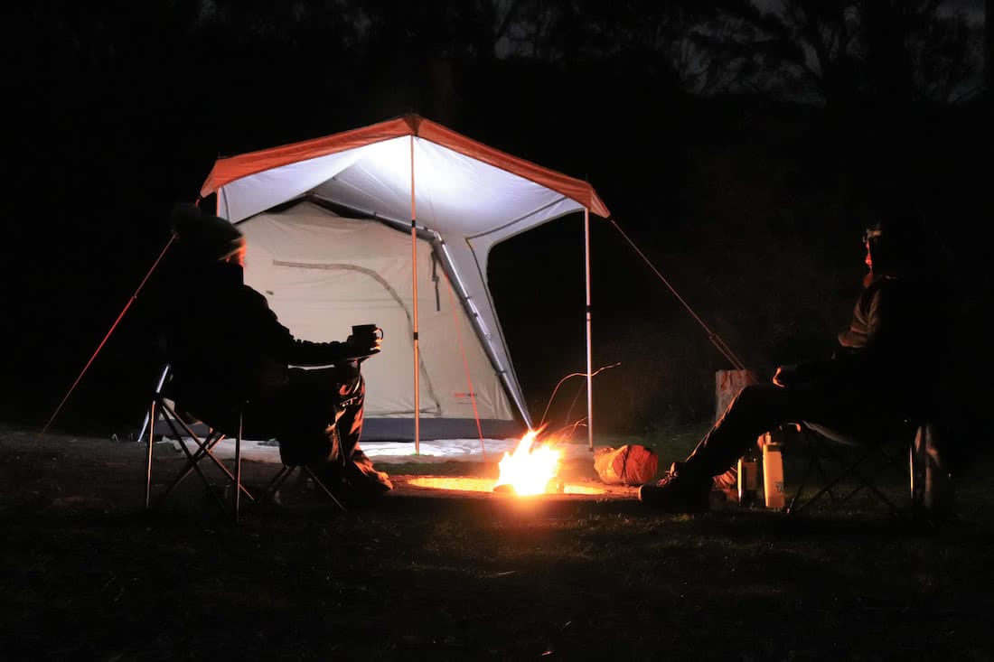 Cathedral Range State Park VIC Chris Paola, tent, sitting, beer, night, dark, Campfire