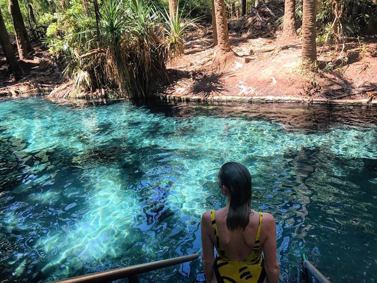 A Top End Wild Swimming Adventure NT Tiffany Hulm, mataranka, turquoise water, girl, swimming hole, hero