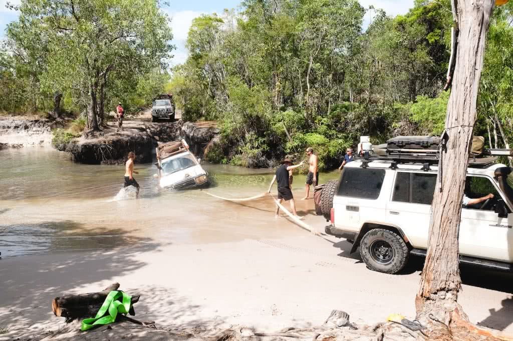 The Old Telegraph Track Cape York Peninsula NT, Grace and Brenton Kelly, river crossing, 4WD,towing, stuck