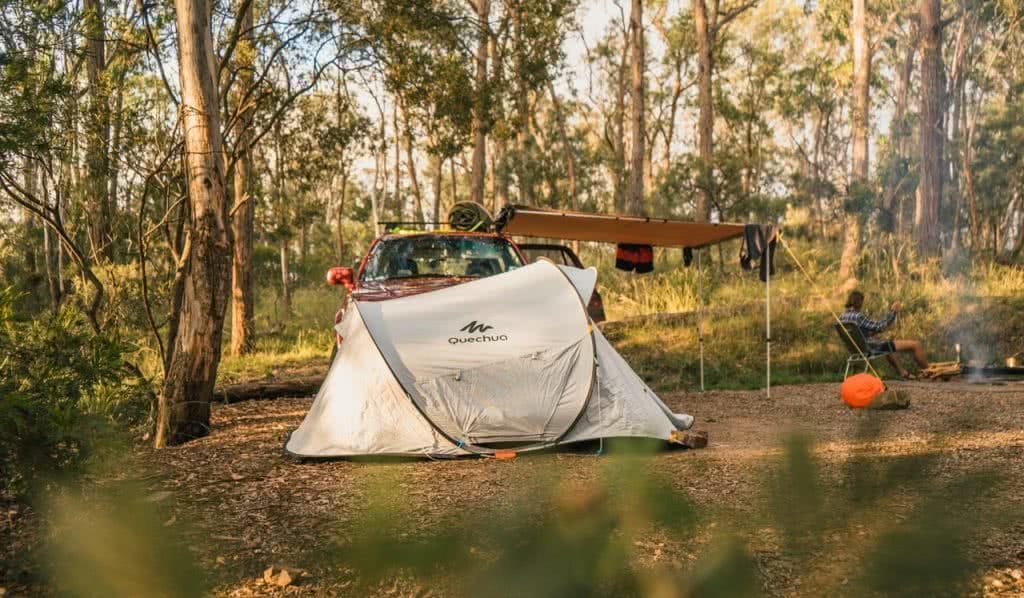 Quechua 2 Second Pop Up Tent // Gear Review Riley Kruck, tent, campground, awning, car