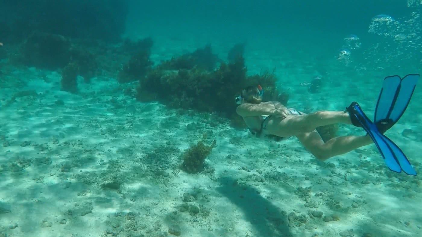Paradise Found, Near Perth // Rottnest Island (WA) Tiffany Hulm, snorkeller, underwater, turquoise, bikini, rocks