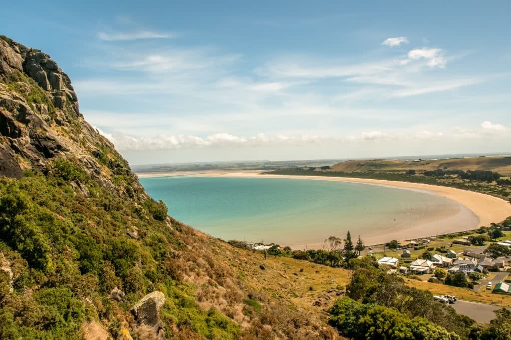 12 Things To Do On Tassie’s West Coast, photo by Mitch Cox, Stanley Tasmania, bay, ocean, beach, mountain, town