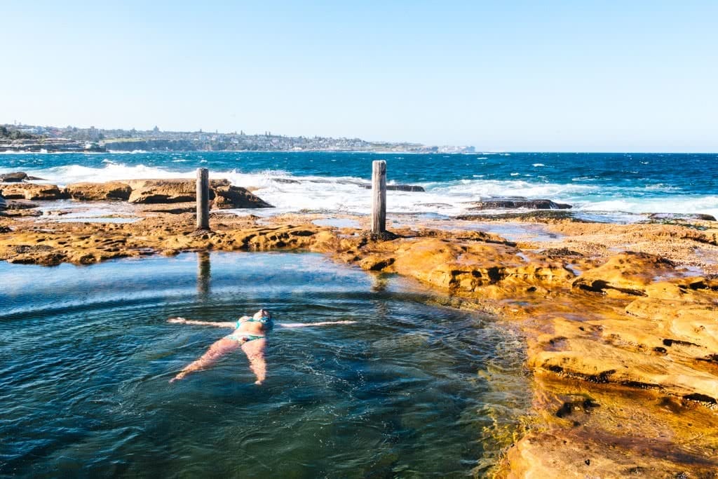 5 Cheeky Midweekers In Sydney (We're Talking Adventures), Brooke Nolan, phot by frugal frolicker, sydney-rock-pool, floating, swimmer, ocean pool