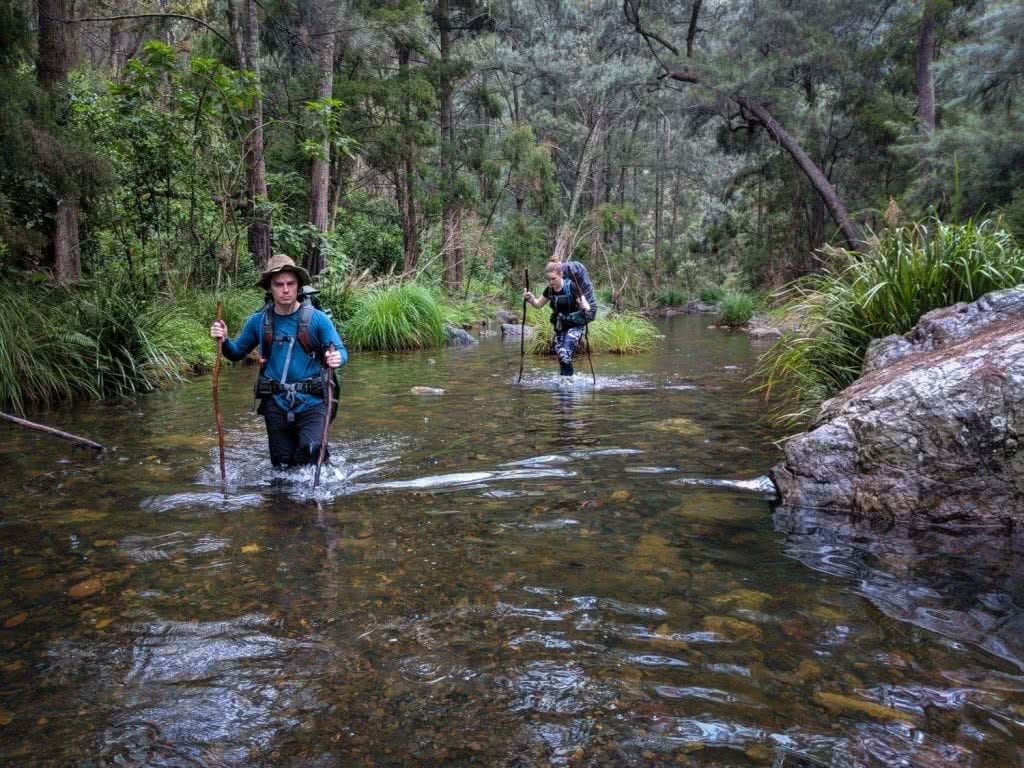 10 Hiking Lessons Learnt On The Green Gully Track (NSW), Rachel Dimond, wading, hikers, walking sticks, river