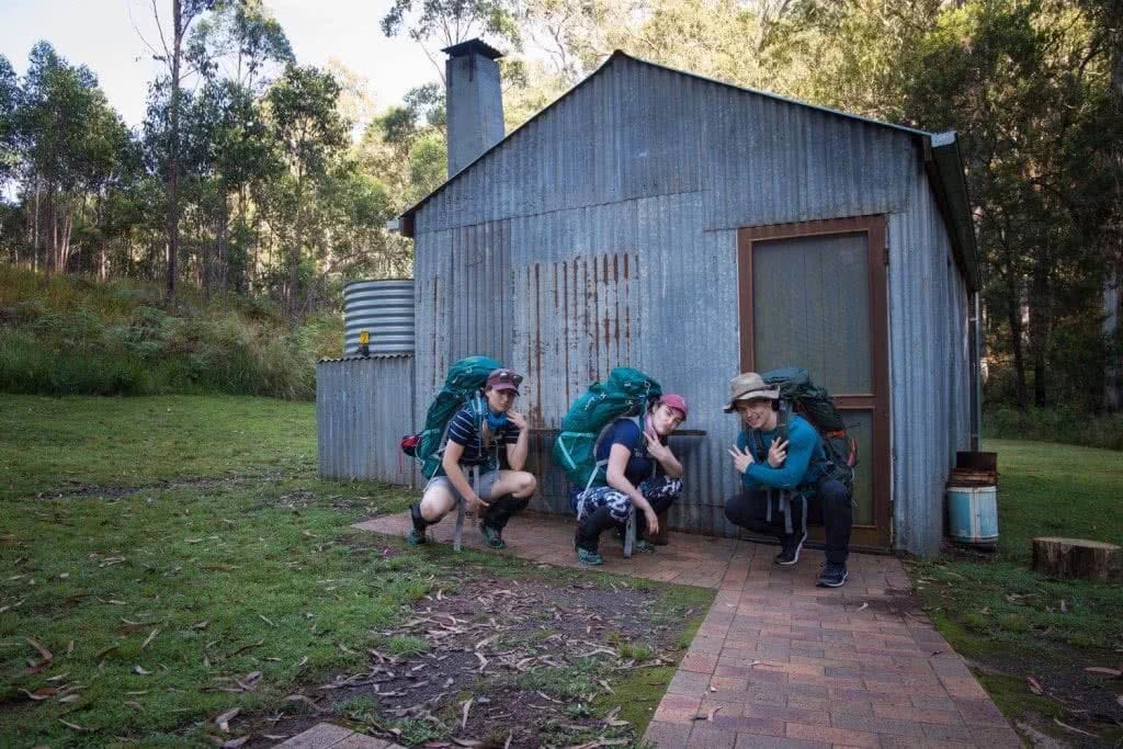 10 Hiking Lessons Learnt On The Green Gully Track (NSW), Rachel Dimond, hikers, friends, gaiters, hut, backpacks