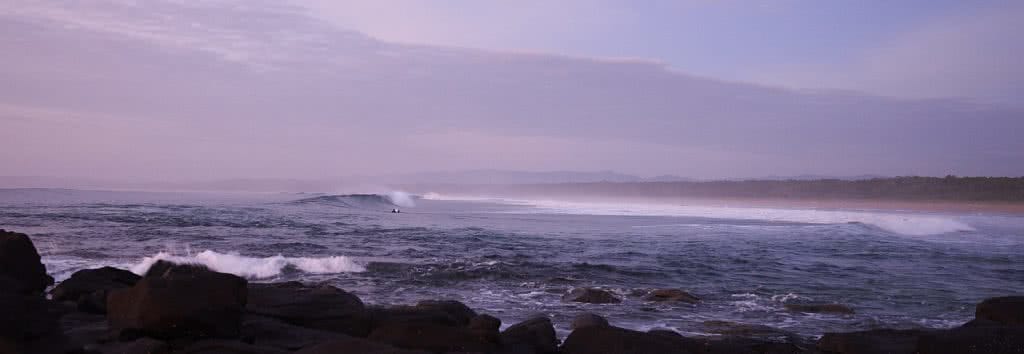 Coastal Sanctuary // Broulee And Broulee Island (NSW), Neil and Gabby Massey, wave, surfing, rocks, reef break, sea mist, headland