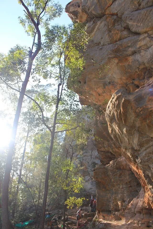 A Climbing Mecca Near Brisbane // Brooyar State Forest (QLD), Saphira Schroers, rock face, forest, sunlight, overhang