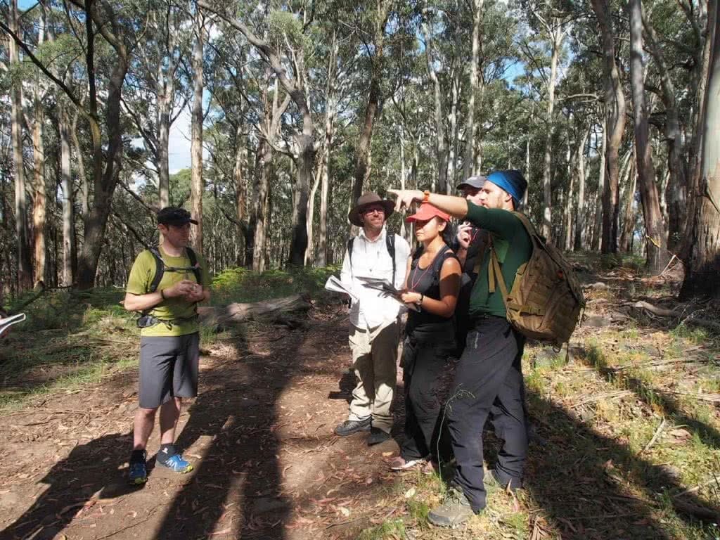 Getting Lost And Finding Fun // Melbourne Wilderness Navigation Course, ean Baulch, group, navigation, maps, pointing, which way