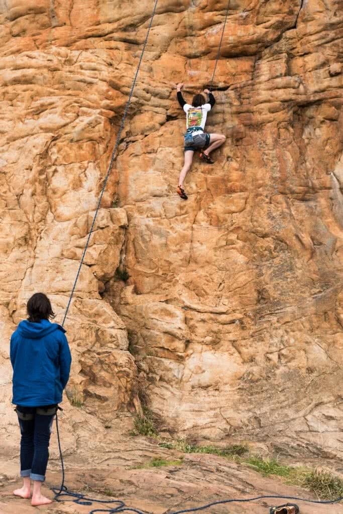 pat corden, climbing, top rope, arapiles, victoria, lachie thomas climbing