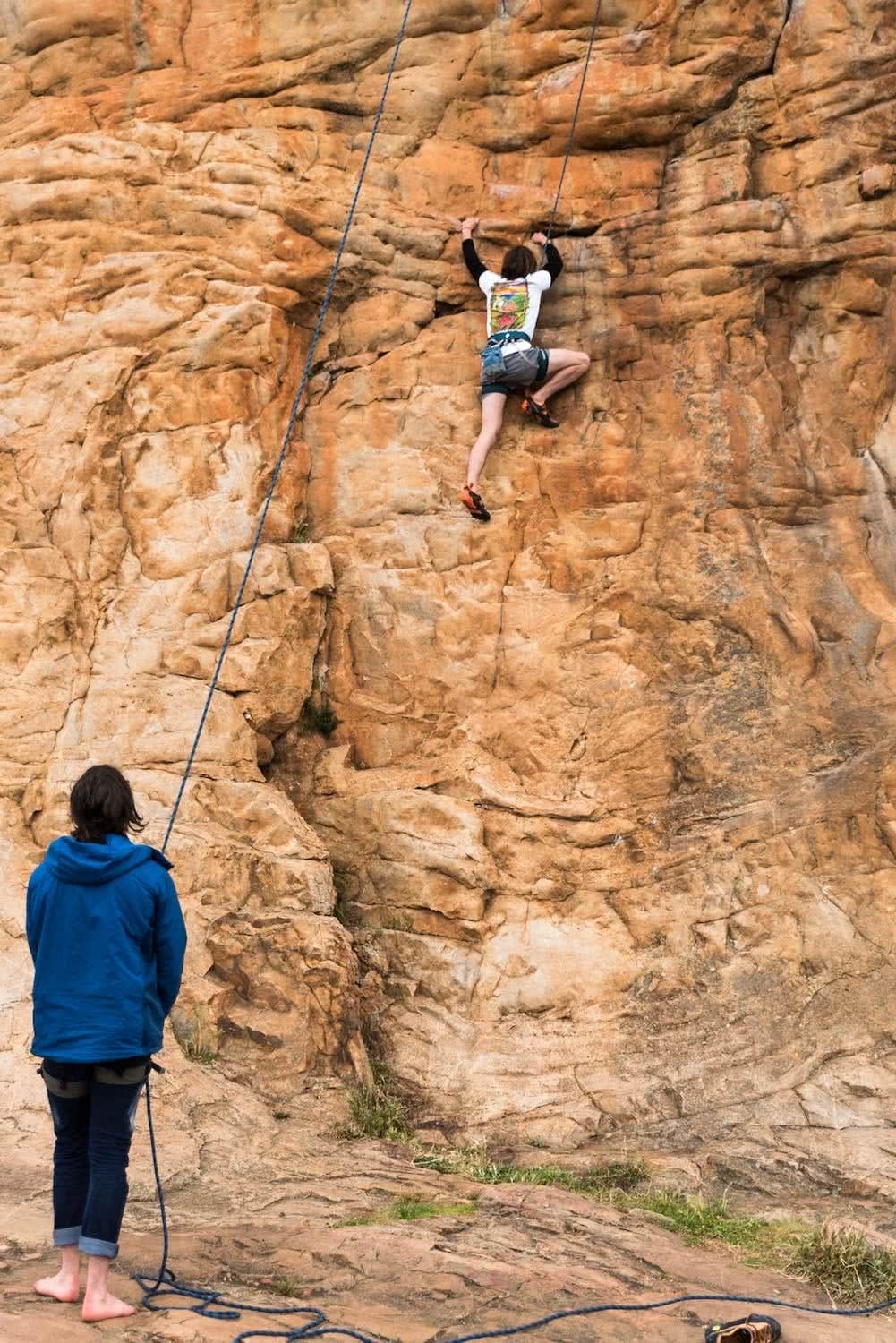 pat corden, climbing, top rope, arapiles, victoria, lachie thomas climbing