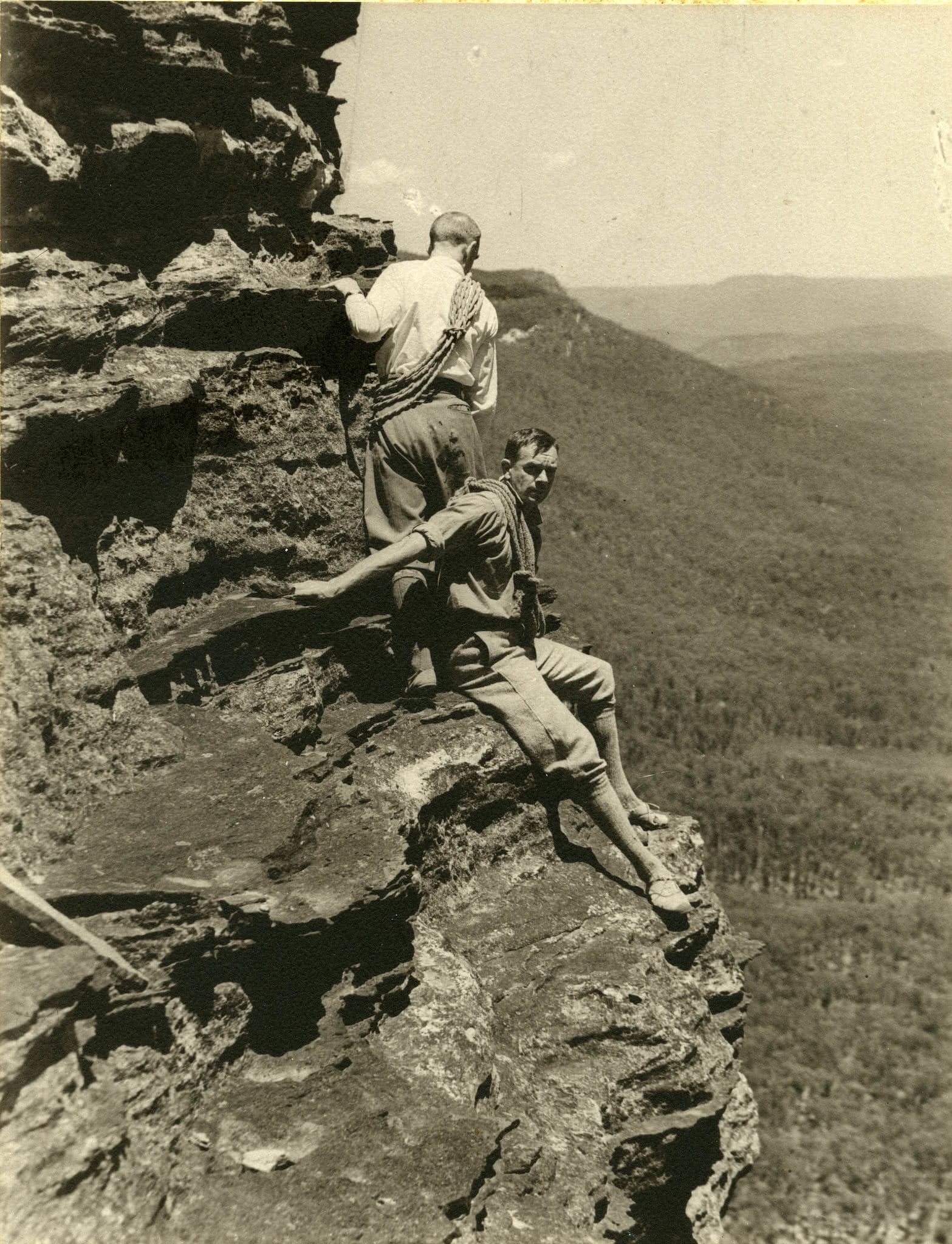 Eric Dark and Eric Lowe Rock Climbing, boar's head rock, blue mountains, history of australian climbing