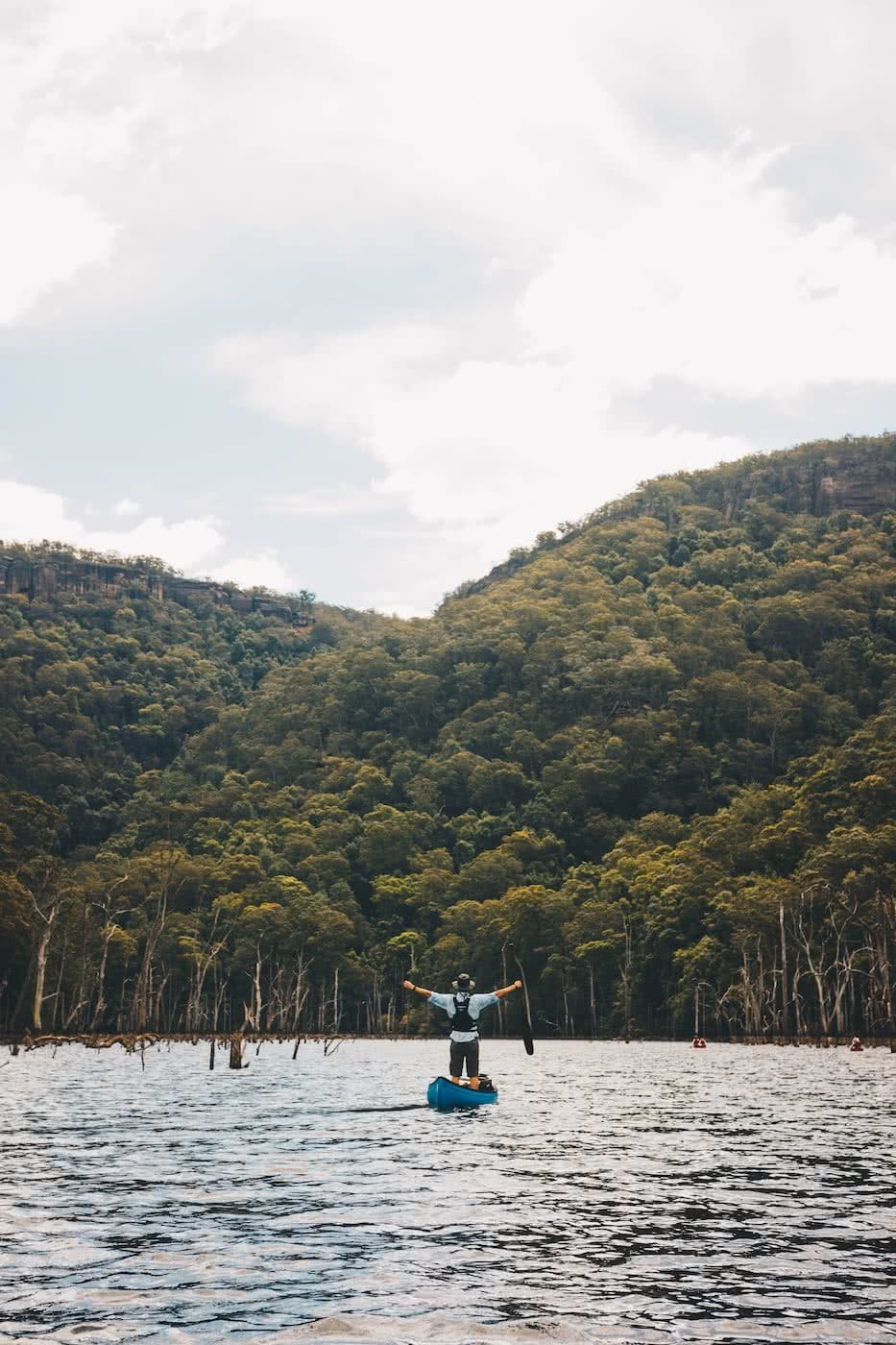When Everything Flows // Kangaroo Valley Canoeing Escape, Aron Hailey, joy, canoe, river, awe, arms out, trees, forest, hike club series