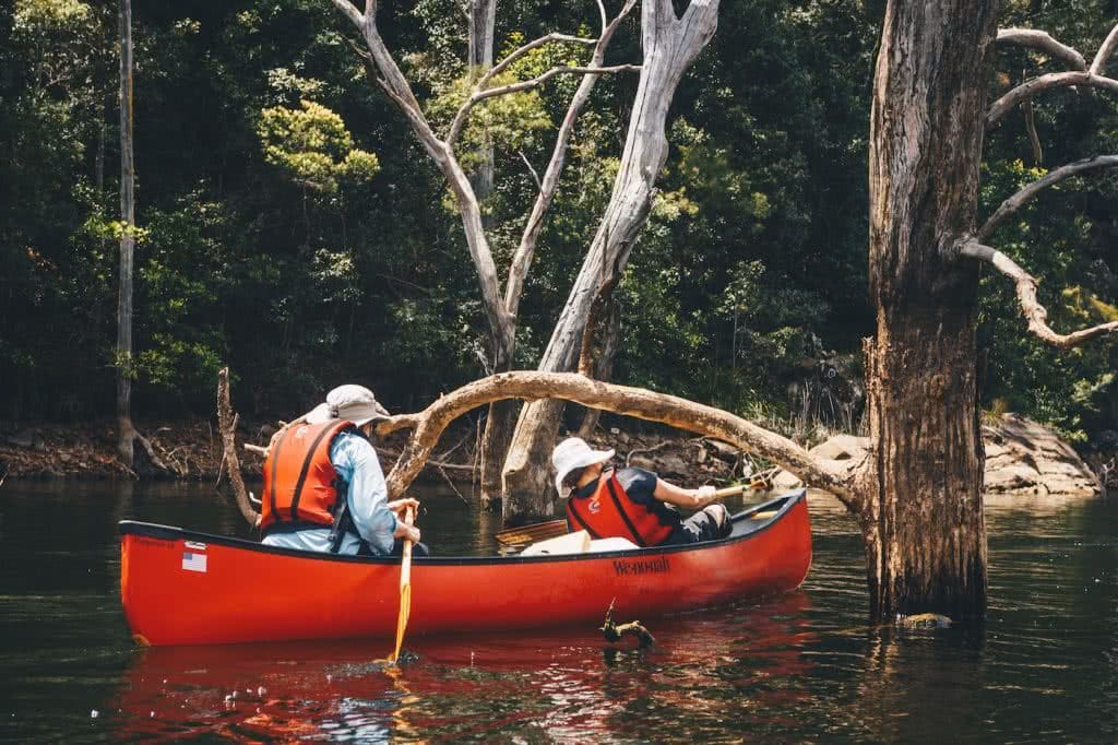 When Everything Flows // Kangaroo Valley Canoeing Escape, Aron Hailey, bough, ducking, canoe, buoyancy aid, paddle