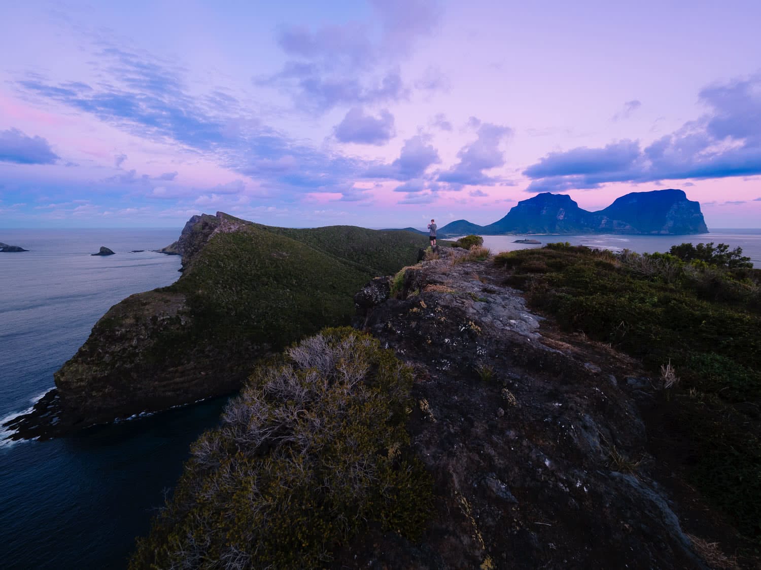 Lord Howe Island's Photography Hot Spots, Matt Horspool, Mt Gower, purple, cloud, ocean, landscape, hero