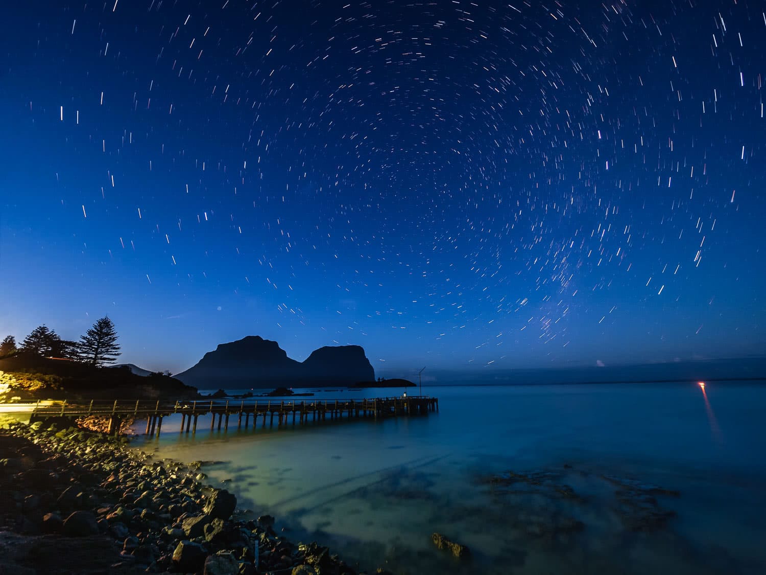 Lord Howe Island's Photography Hot Spots, Matt Horspool, pier, night sky, astrophotography, stars, clear water