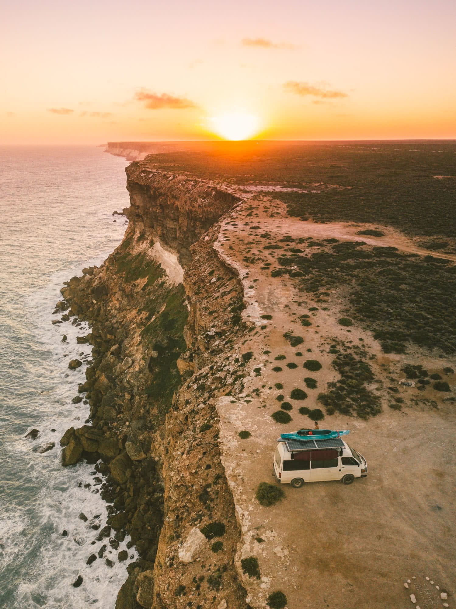 What We Learnt From 4 Years On The Road // Van Life Revisited, mitch cox, WA, cliff edge, sunrise, ocean