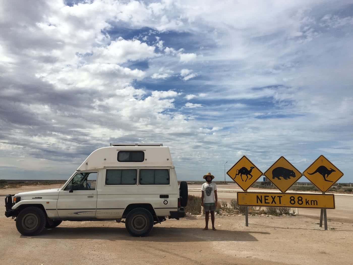 Troopy Travels // Chasing Sunsets From Byron Bay To The Ningaloo Reef, Alice Forrest, Nullarbor Road, SA, signs, van, Kangaroo, outback, camel, wombat, wildlife, road trip