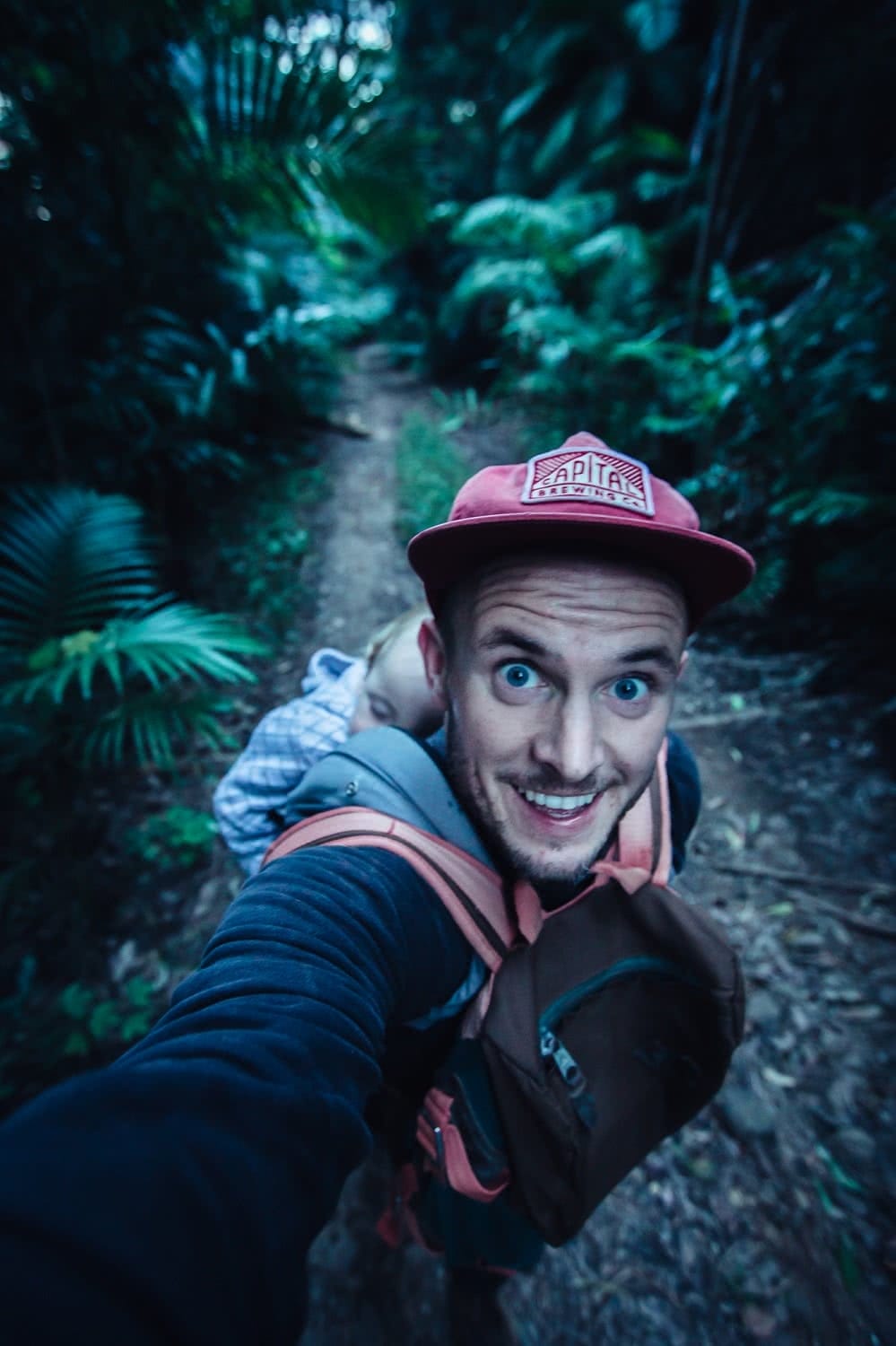 henry brydon hiking with baby