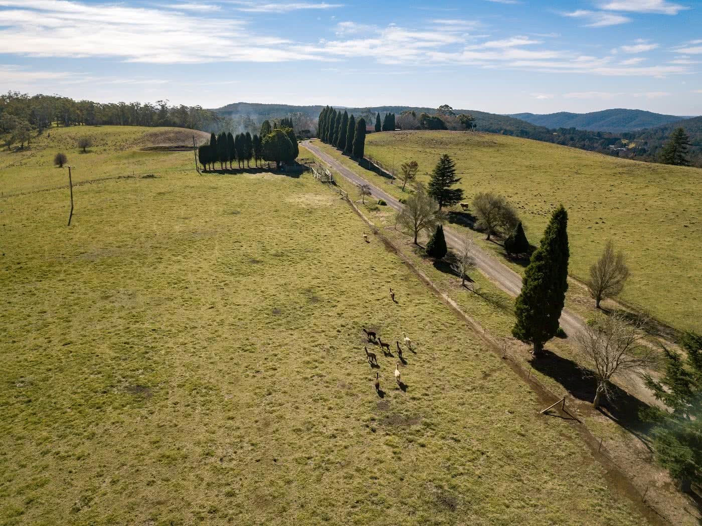 Two Wheels And A Teepee // Glamping & Cycling In Bowral (NSW), Karl Reynolds, fields, cycle path, road, aerial