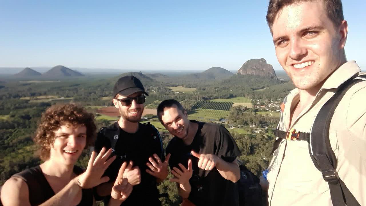 The 7 Peaks Challenge // Glass House Mountains, Benjamin Wiesner, South East Queensland, University of Queensland Mountain Club, climbing, sunrise, sunset, group shot