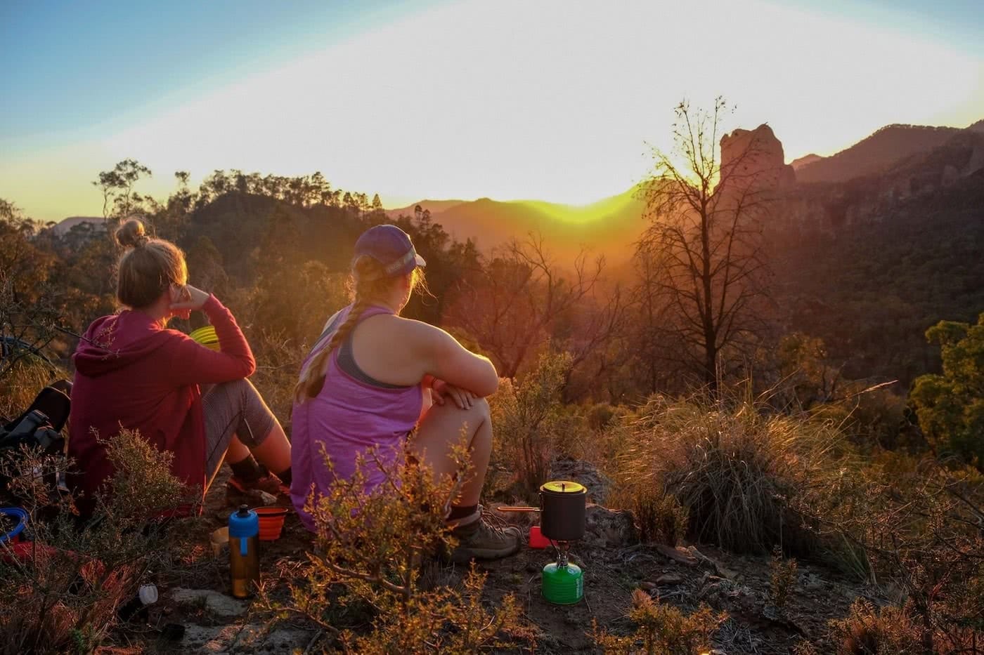 Brooke Nolan // Explorer Of The Month - September '18, Warrumbungles, sunset, resting, gazing, sitting, camp stove, dinner time, end of day