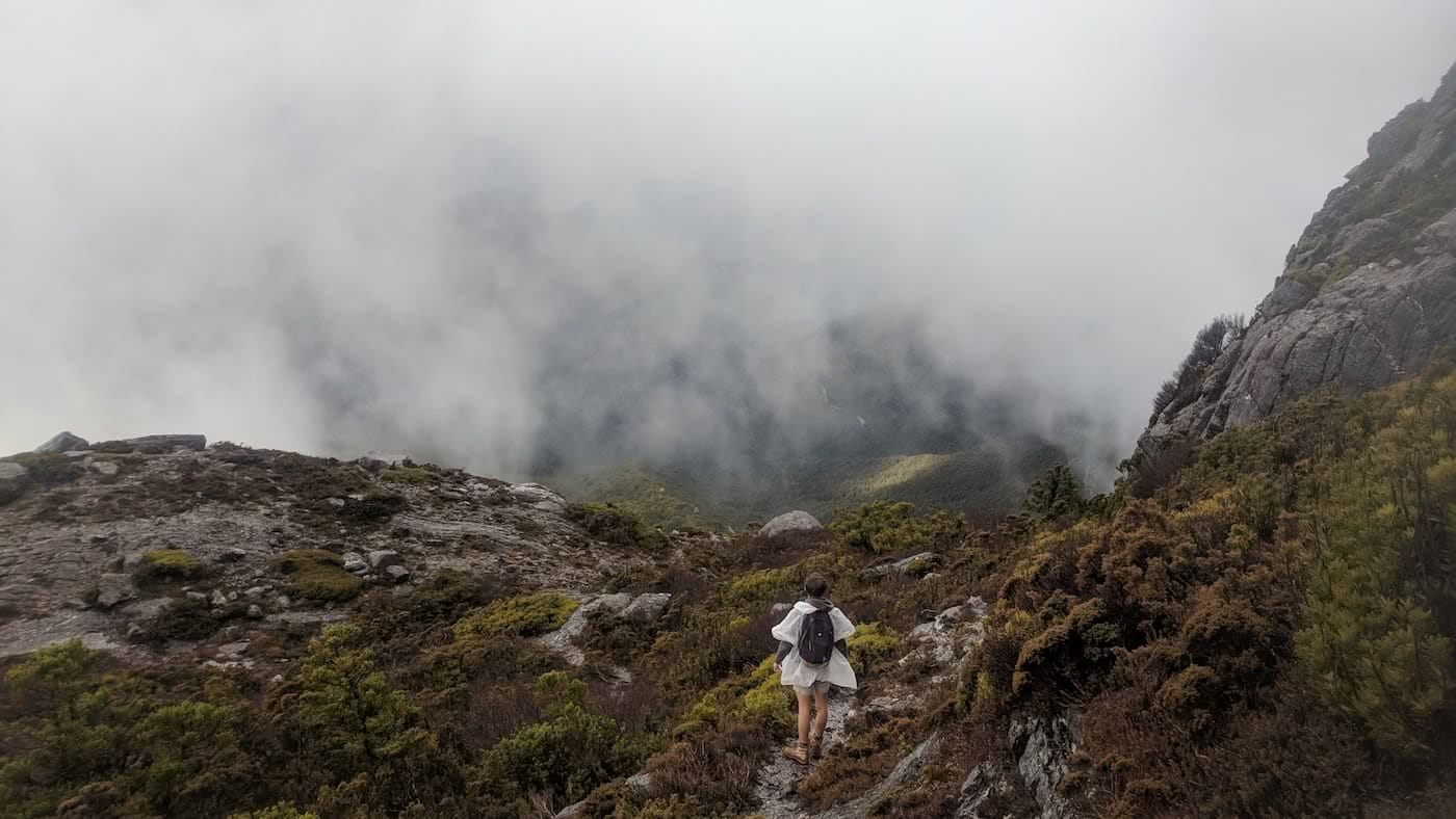 The Best of the West // Mt Murchison (TAS) Oliver Fryett mist mountain hiker poncho