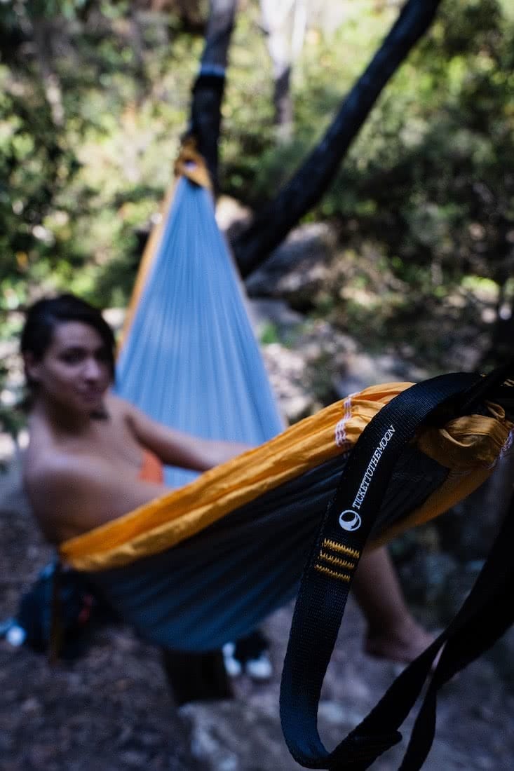 How To Camp In A Hammock, jeremy lam, ticket to the moon, climbing anchors, sleep in a hammock, blue mountains, nsw