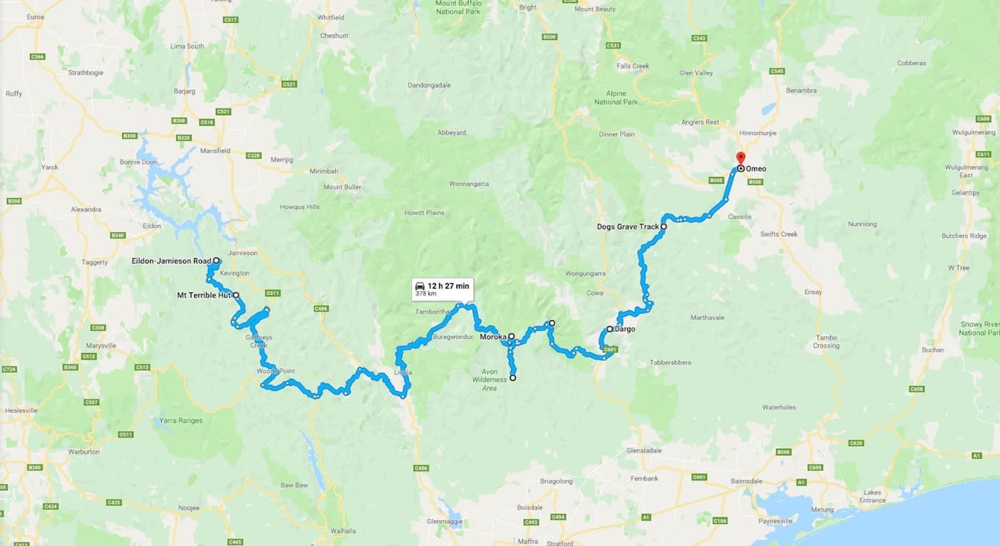 4WD winter adventure, high country (VIC) Timothy Blacketer map route