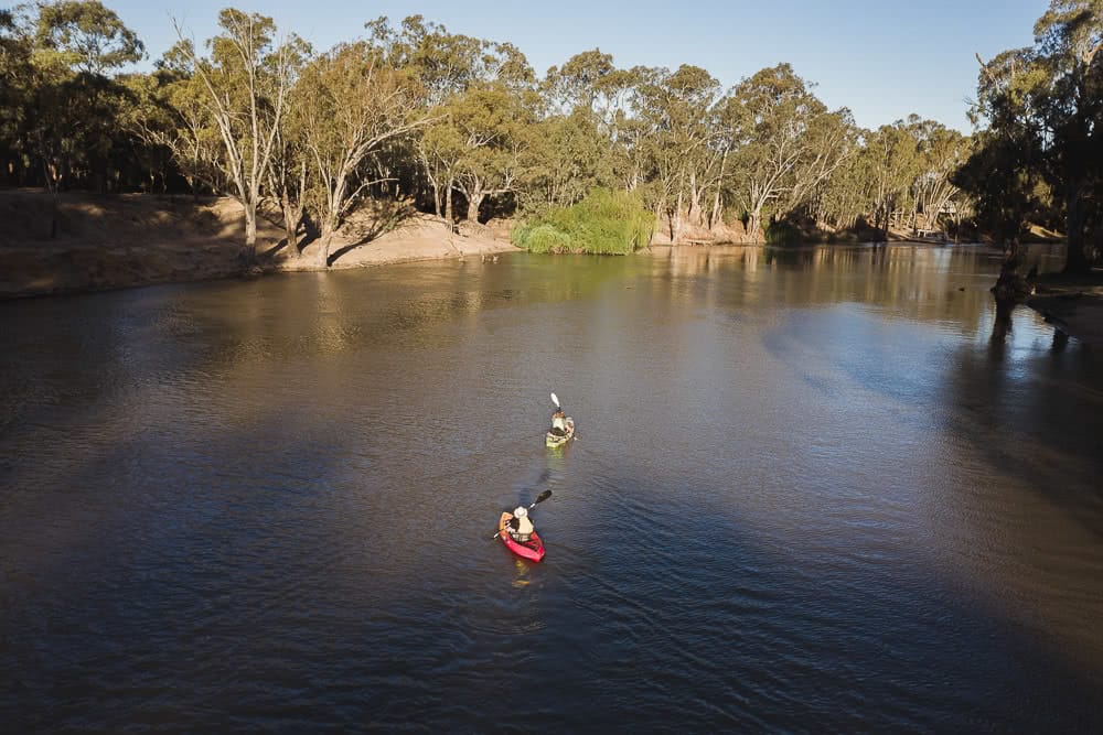 Deniliquin Should Be Your Next Weekend On The River, photo by Ben Savage, deniliquin, nsw, visit deni, drone, kayak