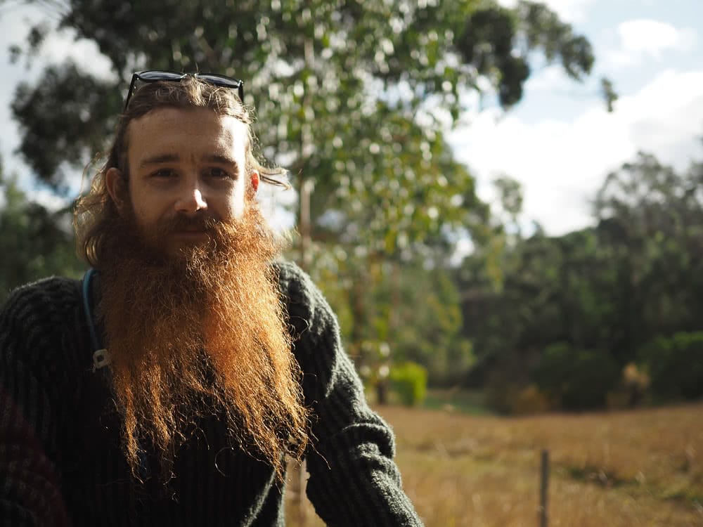 Before It's All Gone // Saving The Threatened Forests Near Melbourne, Photo by Johanna Kekitalo, Riding For The Great Forest, Aidan Kempster, Great Forest National Park, Melbourne, Victoria, beard