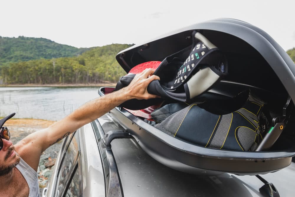 Rhino-Rack MasterFit 320L Roof Box // Gear Review, Nathan McNeil, driving, road, storage, wakeboard
