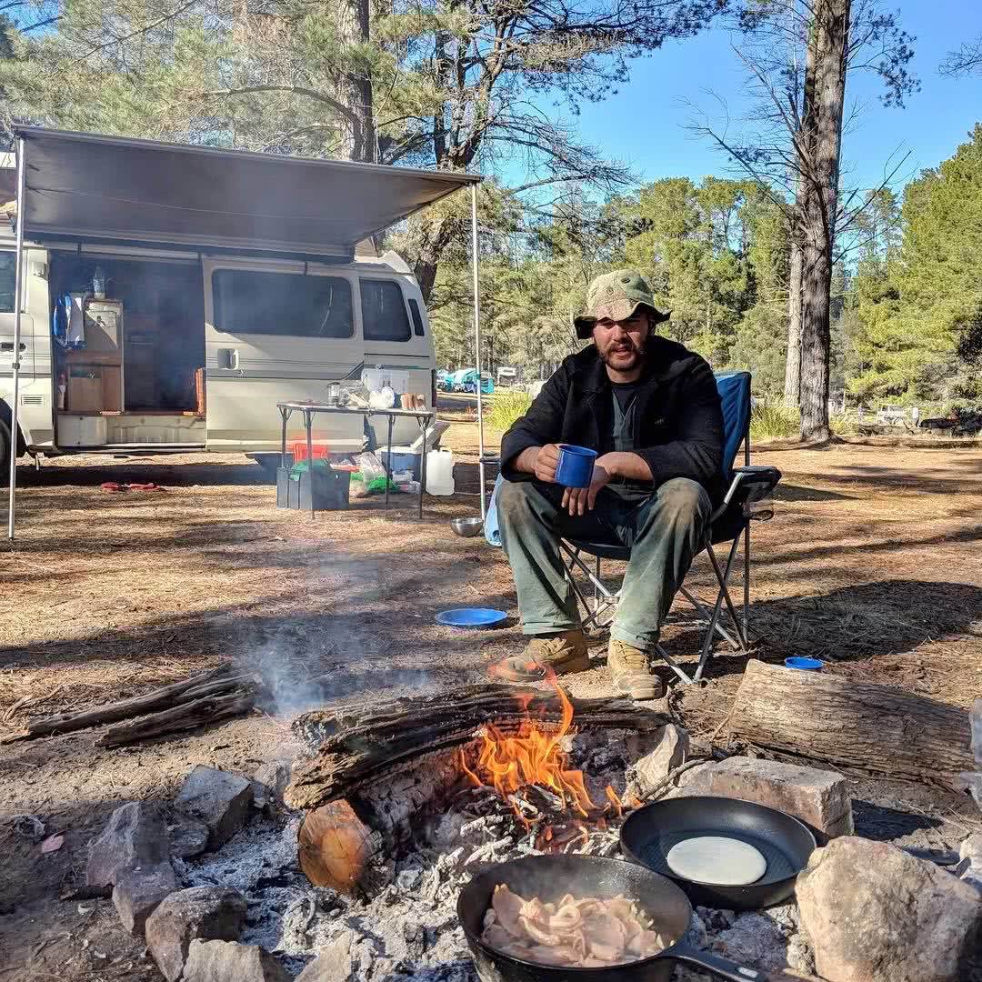 Plain and Simple // Belanglo State Forest (NSW) Nicholas Di Genni campfire, bacon, campervan