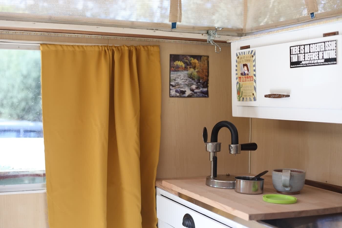 Kamira Espresso :: Gear Review Mattie Gould stovetop coffee, mug, curtains