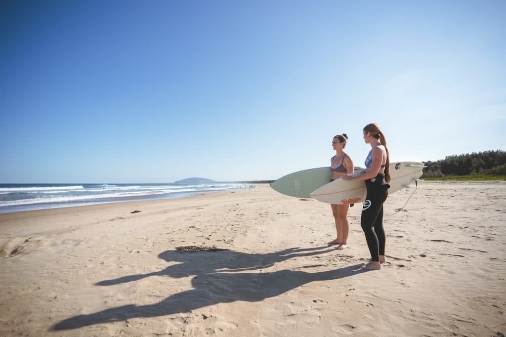 Coastal Surf Town Vibes Under 2 Hours From Sydney Jon Harris Kiama surfing Seven Mile Beach Christie and Chiara surfing, 12 Apr 2019.