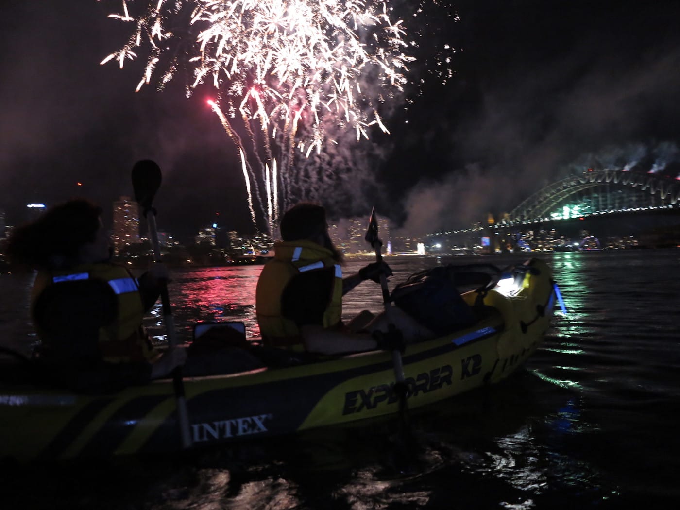 Re-Ignite Your New Year's Eve – Fireworks By Kayak Dan Slater fireworks, sydney harbour, kayaking, life jackets