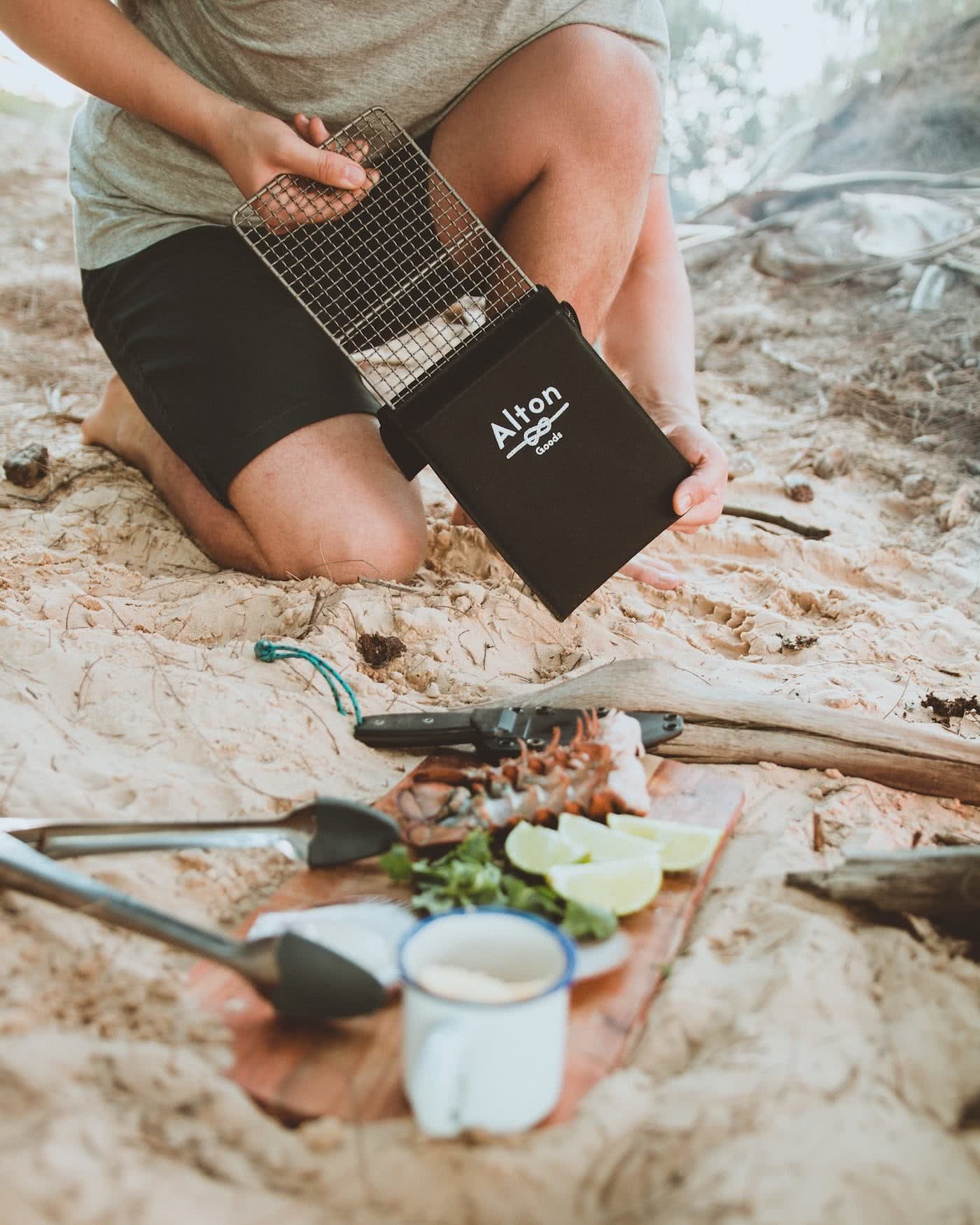 Seafood Feast On A Lightweight Titanium Grill // Camp Kitchen by Sam Schumann photos by Louis Raymond alton goods, seafood, camp cooking
