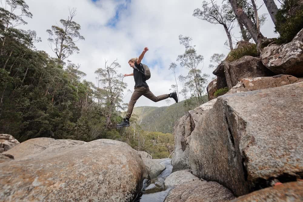 How To Choose A Great Pair Of Hiking Boots (And Why You Need Them), Photos by Jake Anderson, Merrell, choosing hiking boots, tasmania, hiking, trail running, mid-cut, low-cut, jump